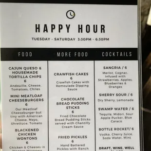 Updated happy hour