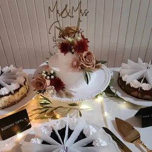 a wedding cake on a table