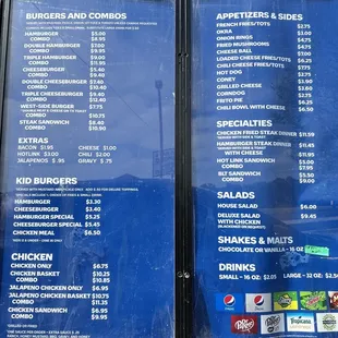 menus and prices