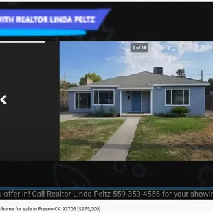 Home for sale in Fresno CA 93705 [$275,000]. Call Realtor Linda Peltz 559-353-4556. View at https://youtu.be/ya5aea1Dc-g