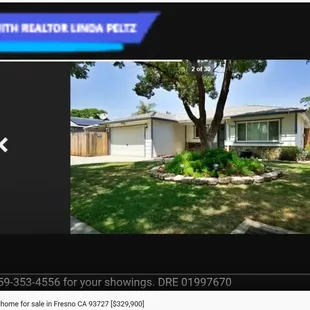 Home for sale in Fresno CA 93727 [$329,900]. Call Realtor Linda Peltz 559-353-4556. View at https://youtu.be/LYsNHPk1zao