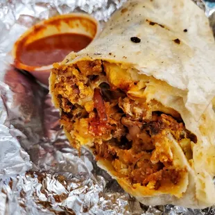 Chorizo breakfast burrito