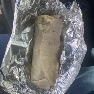 Bland chorizo burrito