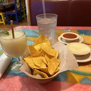 Frozen House Margarita, Cheese Dip