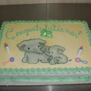 a cake for a baby shower