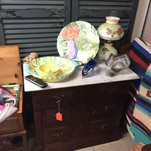 Step back in time at Linda's Cottage On Lexington. Beautiful chest having marble top. MARBLE TOP CHEST HAS SOLD!