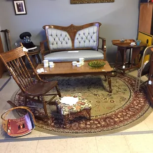 Victorian Settee and other Furnishings.