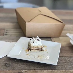 a piece of cake on a plate