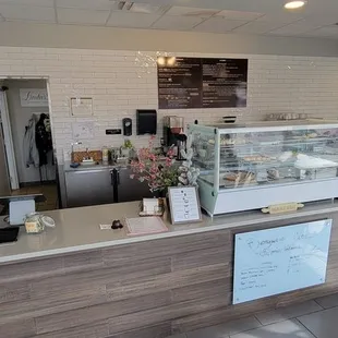 a view of a bakery counter