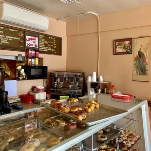 a display of donuts