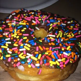 My sprinkle donut from Linda&apos;s donut shop! Was very good (and soft too!)