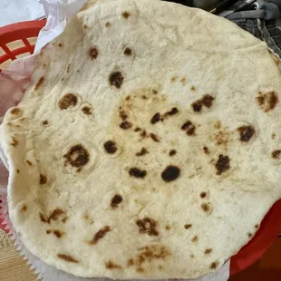Homemade tortillas...and good size as well
