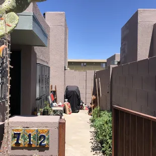 Private patio with garden