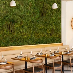 Living green wall dining area.