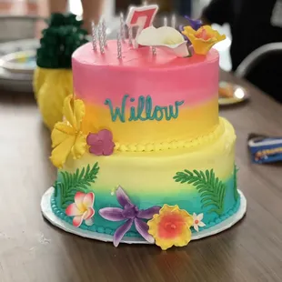 7th Birthday Luau Cake