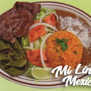a plate of mexican food