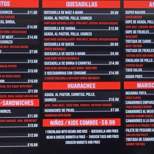 menu