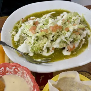 Chicken verde enchiladas