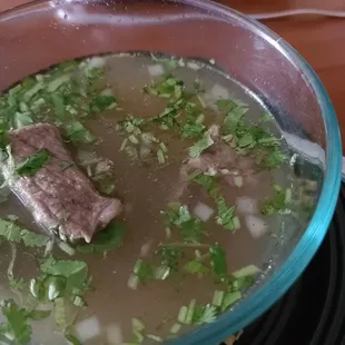 April 9, 2021 Caldo De Res in a Glass bowl.