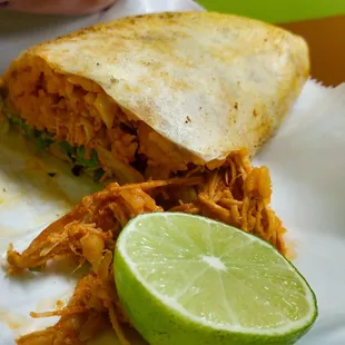 Seasoned chicken burrito was hot and delicious. I loved the homemade tortilla grilled to perfection.