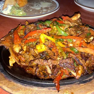 Steak and chicken fajitas
