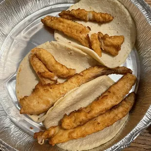 Ordered the fish tacos, this is how they came nothing else