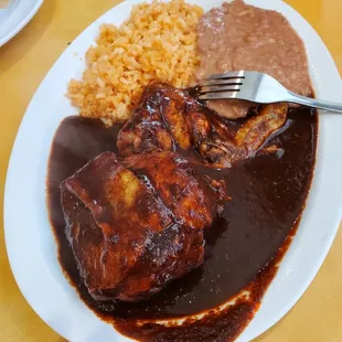 Mole with Rice and Beans