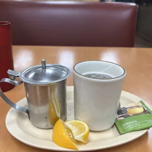 Tasty hot tea on a cold rainy day