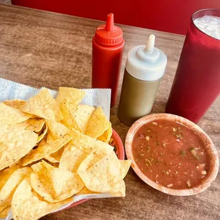 Horchata (Traditional Mexican Drink) Fresh Made Salsa  Homemade Red &amp; Green Hot Sauces   -- The green is off the chart!!!