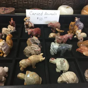 animals carved from stone