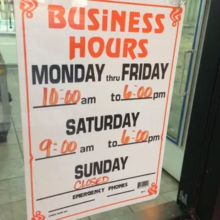 Hours 02/11/19.