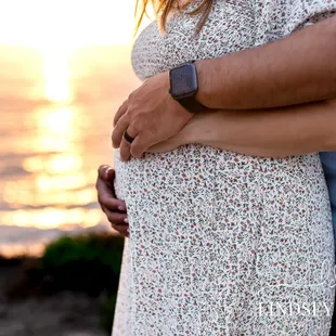 Golden Hour Beach Maternity Portraits