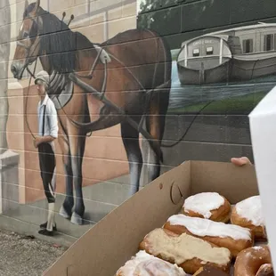 Vegan donuts and mural!