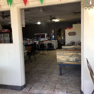 the entrance to the restaurant