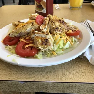 a plate of chicken salad