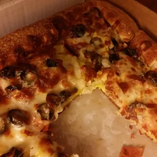 Excellent hand made pizza.