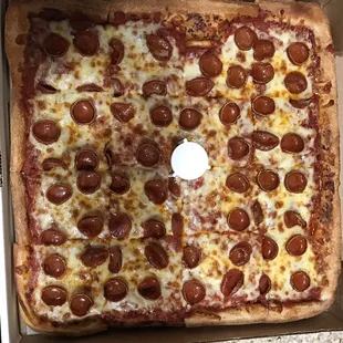 I ordered a large pepperoni pizza for $16  The employee knocked off $2 because it was my first time ordering from them.