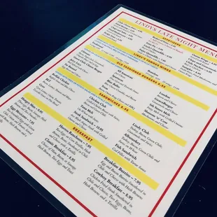 menu