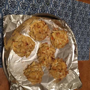 Crab cakes made with their jumbo lump