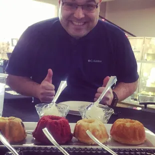 Cake Tasting Day! Got to try different frostings, different cakes, and different preserves!