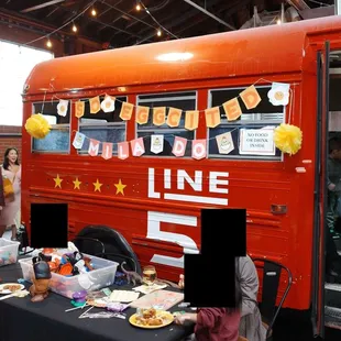 Hosted our baby shower at Line 51 - kids table the staff set up!
