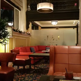 the lobby of a hotel
