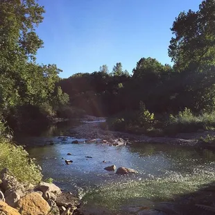 The creek dam at the trail entrance.