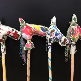 Toddler Art Playgroup artists did an amazing job on these toy horses!
