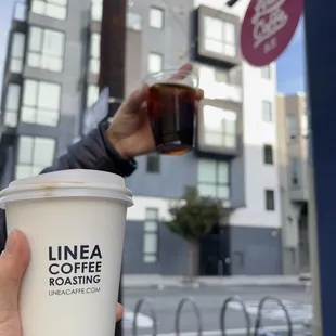 12oz latte and cold brew