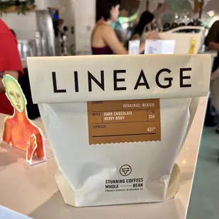 a bag of coffee