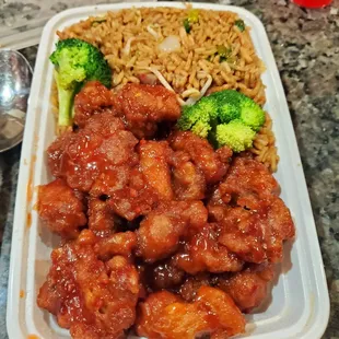 General Tso Chicken with Pork Fried Rice....AMAZING as always 4/21/2022