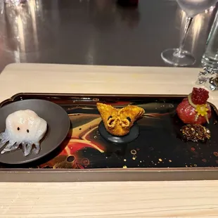 Dumpling trio - cuttlefish, beef, crawfish