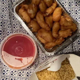 Sweet &amp; Sour Chicken with fried rice