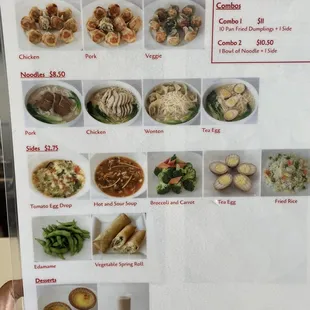 Menu-   Single/ individual serving.